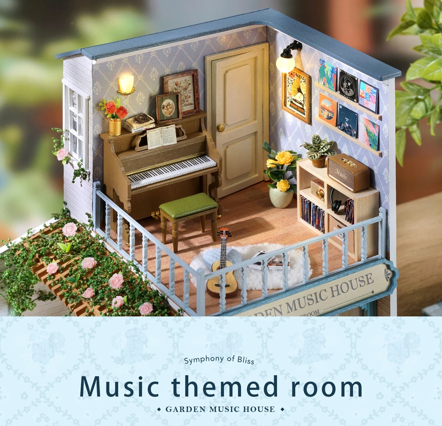 Handmade Wooden Miniature Doll House Kit 3D Puzzle Assembled Building Model Kit With LED Light DollHouses Toy For Christmas Gift