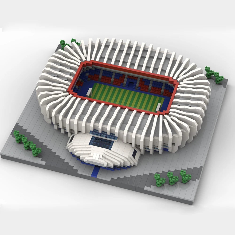 Madrid Style Soccer Stadium Model Micro Mini Diamond Block Kit Kids Adult Assemble Barcelona Football Field Brick Set Puzzle Toy