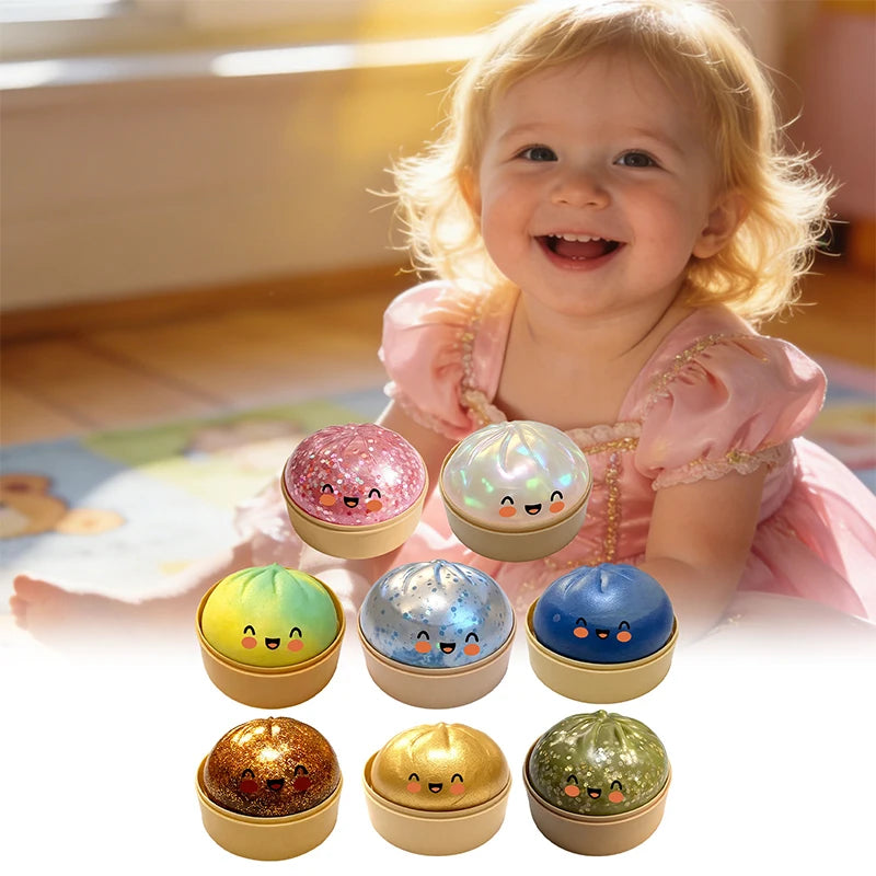 Simulation Flash Dumpling Pressure Ball Slow Rebound Soft Pinch Decompression Baozi  modeling stress relief toy birthday Gifts