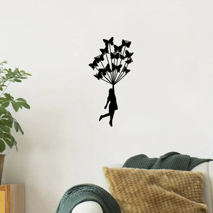1pc Butterfly Theme Home Decor, Wall Art Decorations, Indoor Livingroom Black Classic Room Decor Metal Wall Hanging Decoration