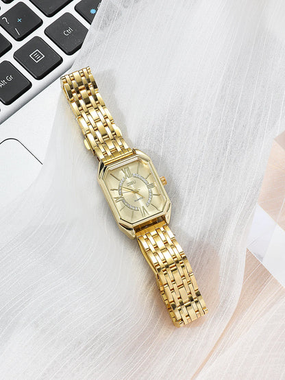 A Classic Fashion Women's Business Quartz Watch. Stainless Steel Strap With Square Dial. For Daily Life