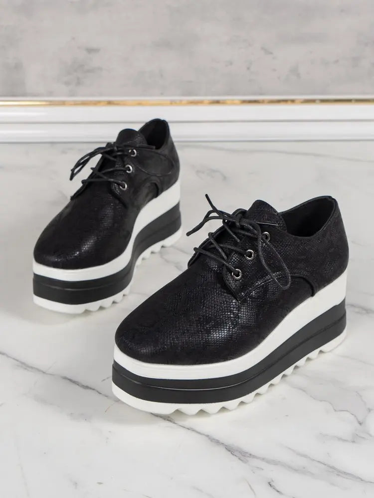 Women's Platform Wedge Heeled Shoes Casual Lace Up Outdoor Shoe Comfortable High Heel Sneakers Low Top Sneaker Thick Sole