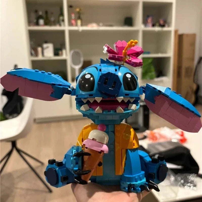Disney Stitch Angel CP Building Blocks 2025-Large Piece Cartoon Toys Moving Ears Kids Assembly Birthday Gift for Boys Girls