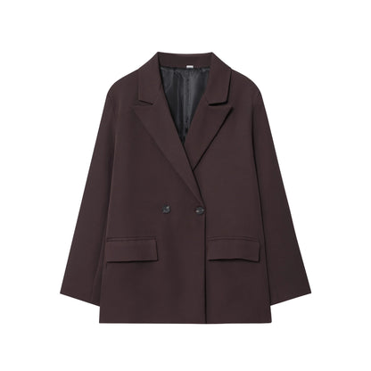 KONDALA Elegant Double Breasted Suit Women's Fall Commute Lapel Blazer Coat 2025 Spring Autumn Minimalist Office Lady Blazer