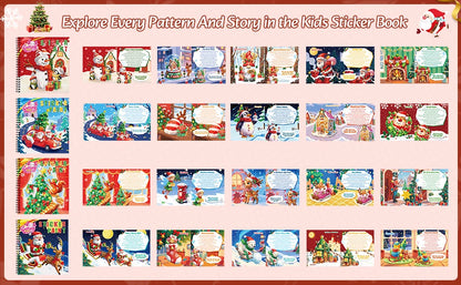 1PCS Stickers Paint Book For Grils Christmas Gift Christmas Tree Snowman Stickers By Number For Outgoing Travel Kids Stationery