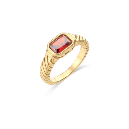 E.B.belle Zircon 18K Plated Stainless Steel Women's Rings Trendy Luxury Shiny Hypoallergenic Rings Sets Jewelry Decoration Gift