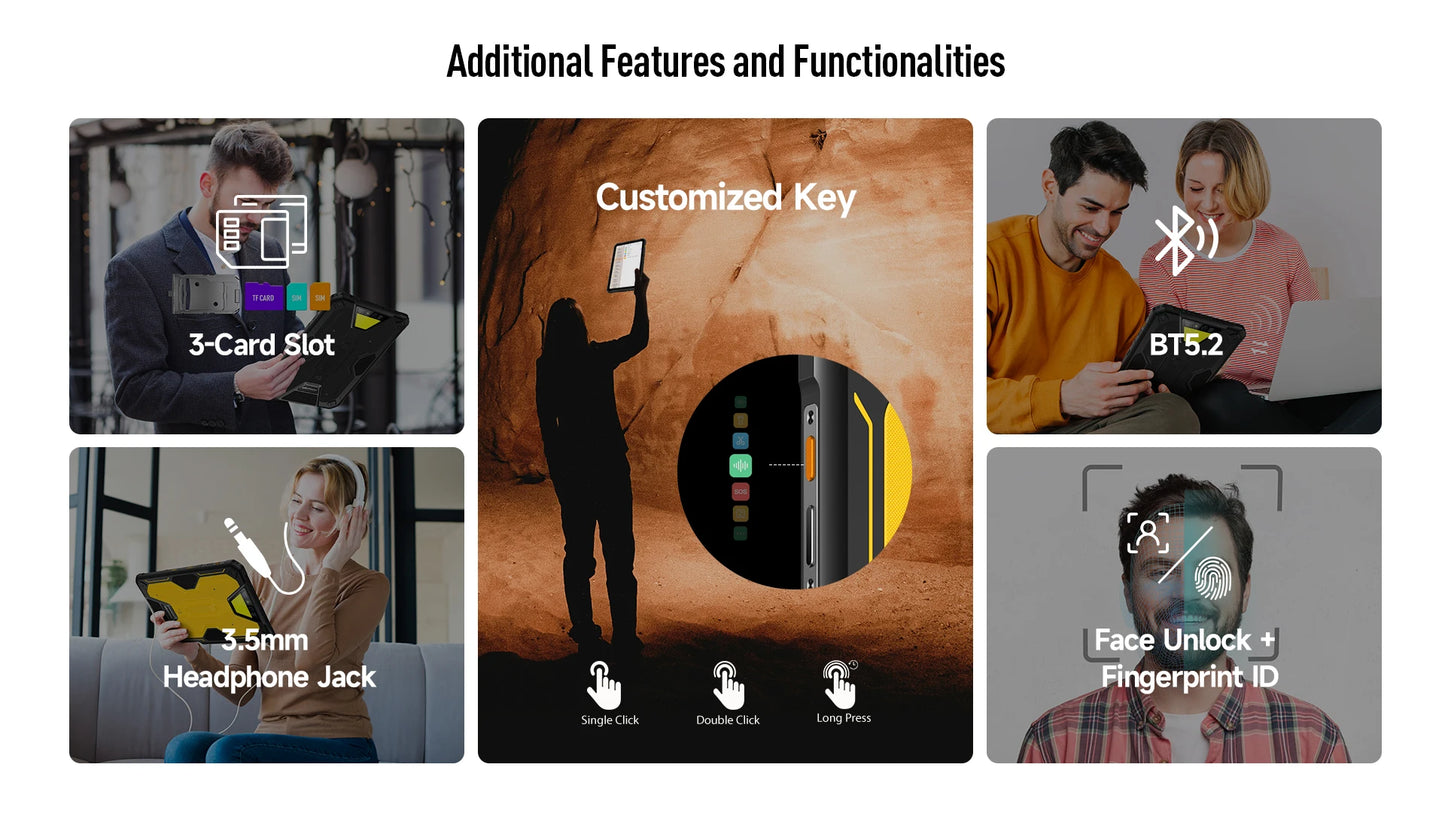 Ulefone Armor Pad 2 Rugged Tablet, 11" 2K, 18600 mAh ,IP68/IP69K Android 13 NFC GPS 4G Tablet Up to16GB +256GB LED Camping light