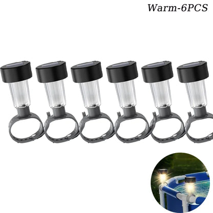 6 packages Solar Pool Light Frame on the ground for swimming pool outdoor pool fence decorative accessories Waterproof LED