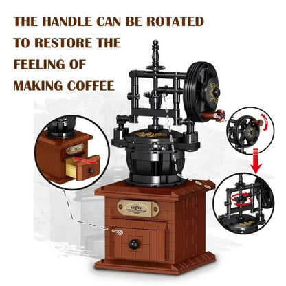 Classic Creative Coffee Machine Mini Diamond Model Building Blocks MOC Construction Bricks Collection Toy Children Xmas Gift