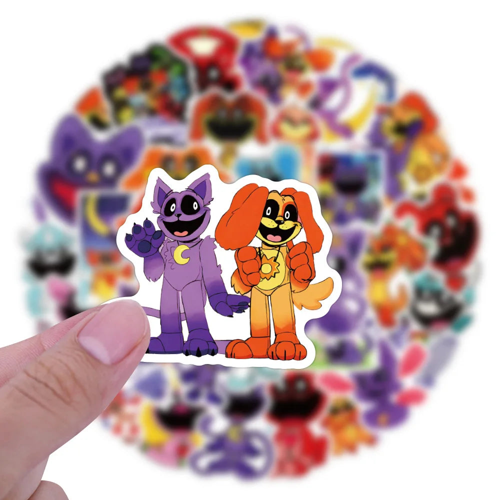 Smiling Critters Birthday Decorations Gamer Party Balloon Stickers Disposable Tableware Cup Plate For Kids Gifts Party Supplies