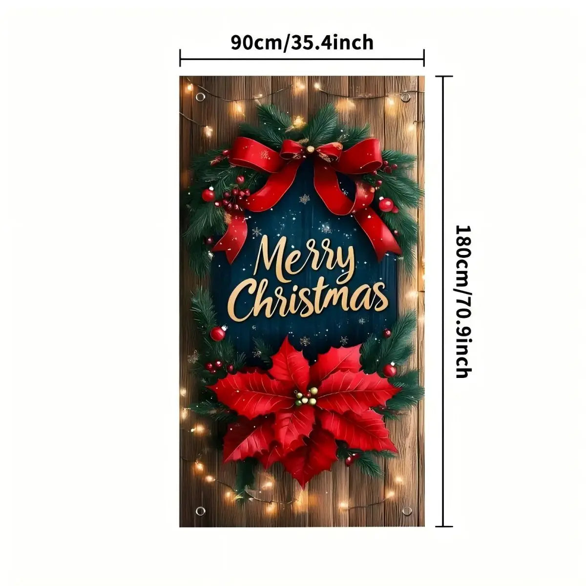 1 Christmas gift door cover photo background cloth to celebrate the New Year Red flowers polyester photo background cloth