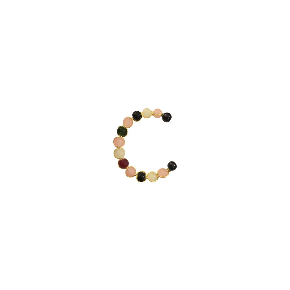 Natural Stone Rainbow Rings Fashion Retro Handmade Metal Wire Winding Beaded Open Adjustable Ring Female Charm Jewelry Gifts