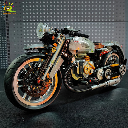 HUIQIBAO 808PCS MOC Technial Motorbike Building Model Blocks City Moto Racer Bricks Toy for Kids Boy Children Adult Car Set