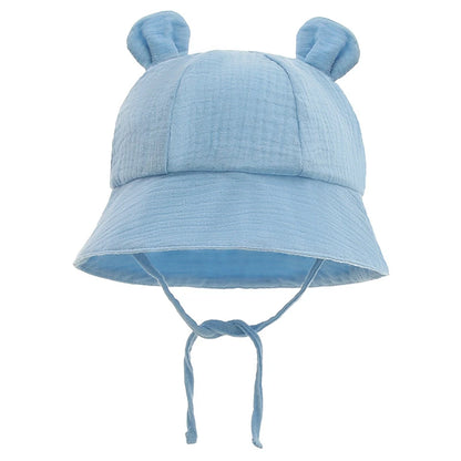 Spring Autumn Solid Color Soft Baby Bucket Hat Cotton Fisherman Hats Kids Summer Toddler Boy Girls Panama Sun Cap Children 0-12M