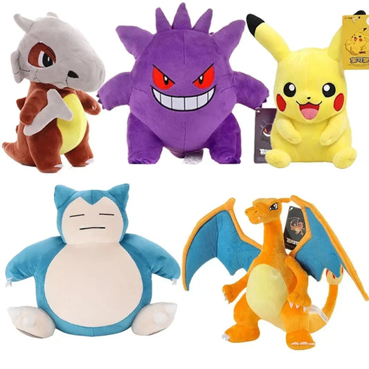 EtherealBe Pokemon plush stuffed animals set featuring Pikachu Gengar Snorlax Charizard and Marowak plush toys