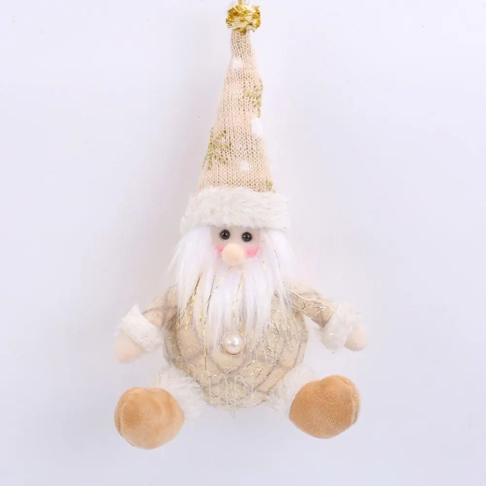 Cute Christmas Tree Pendant Figurine Ornament Elk Christmas Doll Ornament Snowman Elderly Santa Pendant Decor Scene Arrangement