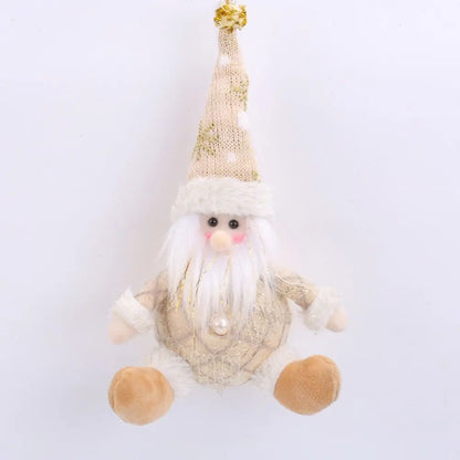 Cute Christmas Tree Pendant Figurine Ornament Elk Christmas Doll Ornament Snowman Elderly Santa Pendant Decor Scene Arrangement
