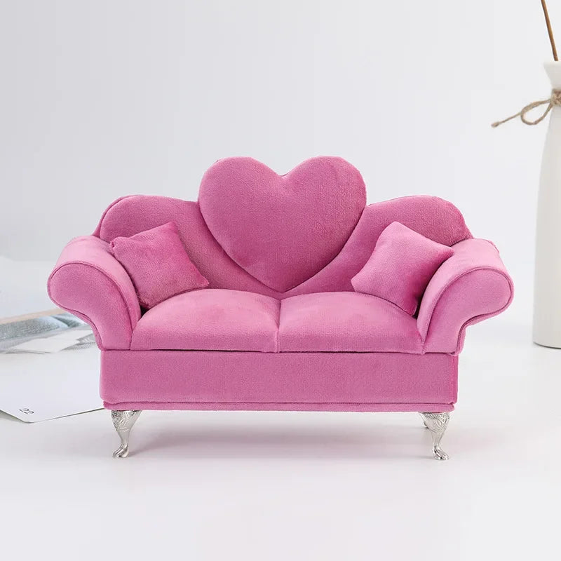 Pink Sofa Shape Jewelry Box Beautiful Case Fashion Jewellery Store Showcase Holder Organizer