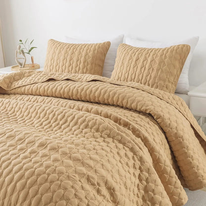 Quilt Bedding Sets with 2 Pillow Shams, Lightweight Soft Bedspread Coverlet, Quilted Blanket Thin Comforter Bed Cover,3 Pieces,