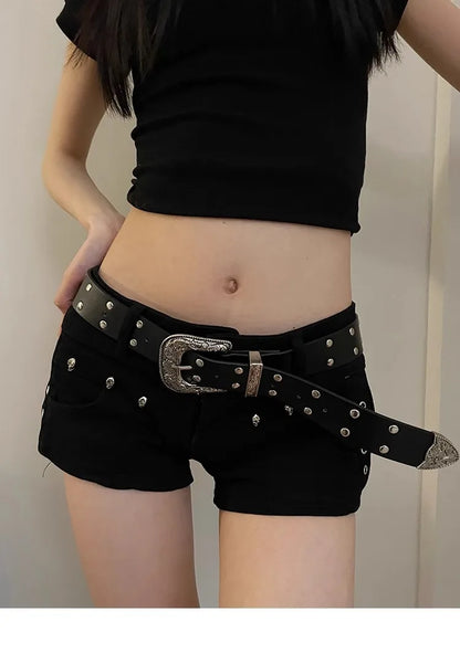 Heavy Retro Rivet Belt Women's Fashion Personality High-End With Jeans 2024 New Belt Trend