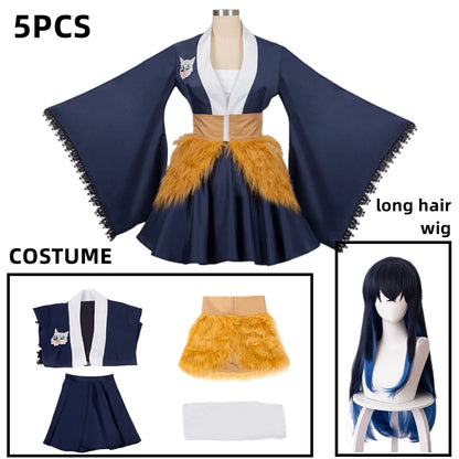 Anime Hashibira Inosuke Cosplay Halloween Costumes for Women Costumes Dress Play Clothing Uniform Vestido Suit Role