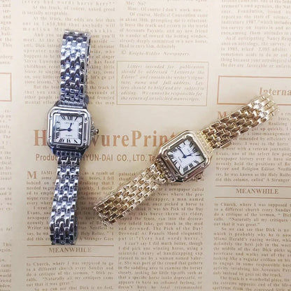 Luxury Fashion Square Women's Watches Brand Ladies Quartz Wristwatch Classic Silver Simple Femme Steel Band relogio feminino