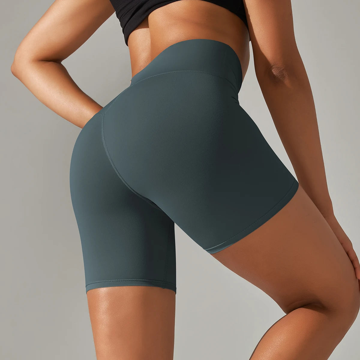 Summer Women Yoga Shorts Naked Feel Sports Shorts  Fitness Tights High Waist Gmy Running Push Up Clothes Workout Cycling Shorts