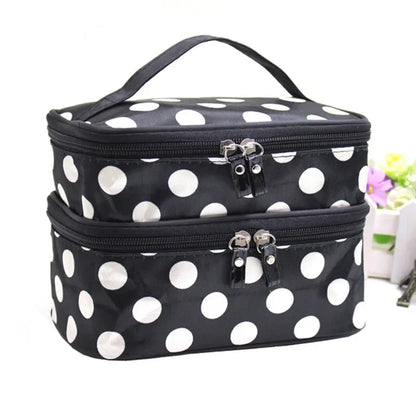 Large Capacity Makeup Bag Double Zip Women Cosmetic Bag Bathing Pouch Travel Toiletries Organizer Waterproof Storage Make Up Cas