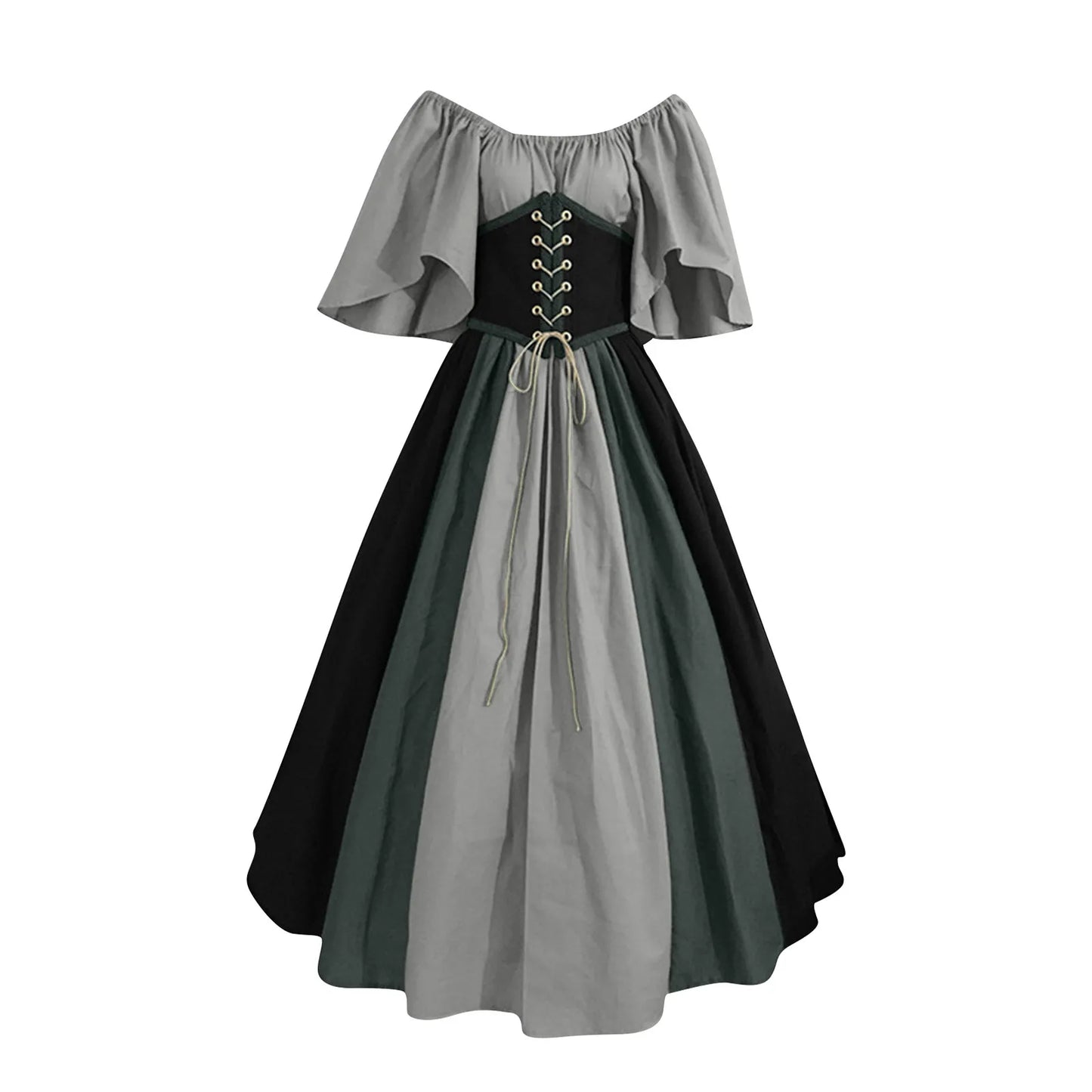 New Medieval Costume for Women Halloween Corset Gothic Renaissance Dress Plus Size Flare Sleeve Ball Gown Cosplay Clothes