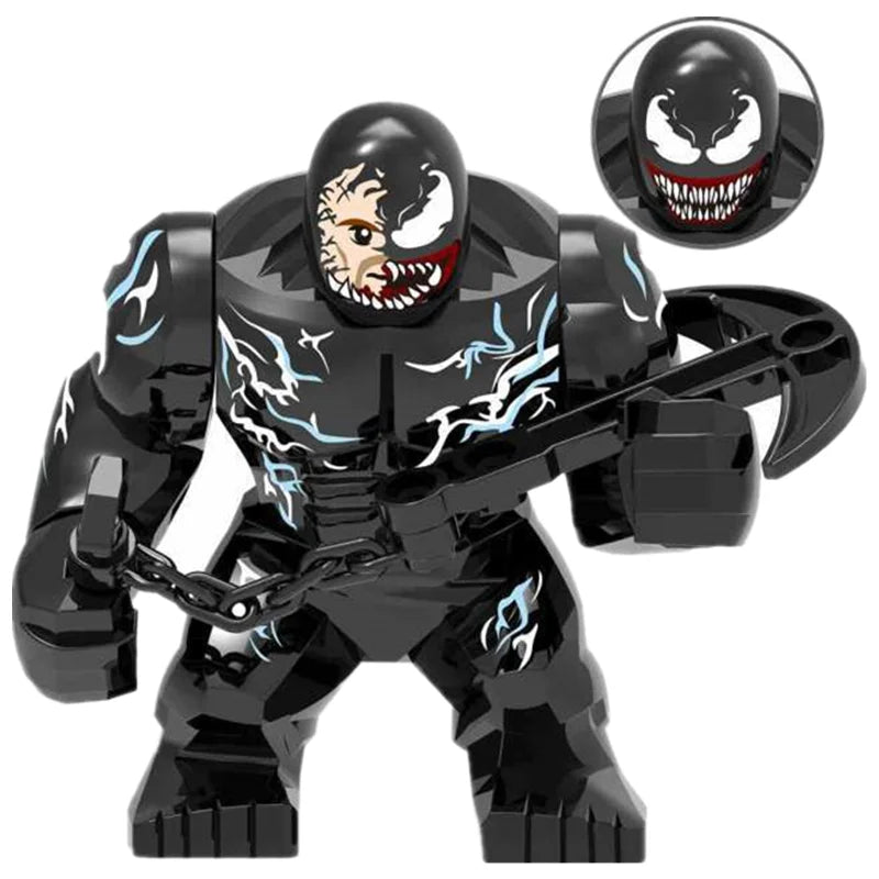Building Blocks Marvel Transformation Figures Big Goblin Spiderman Iron Man Venom Captain Hawk Deadpool Technic Armor Gift Toys