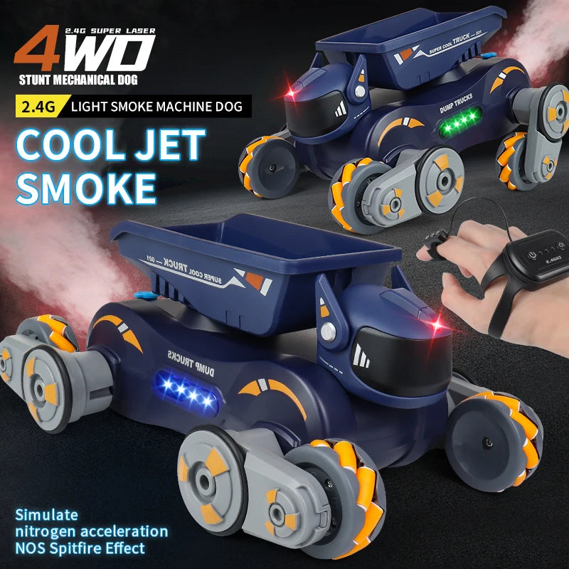 JJRC JC013P RC Robot Dog w/ Music Cool Lights Water Spray Swing Arms Stunt Car 2.4G 4WD RC Drift Car Remote Control Car Toys