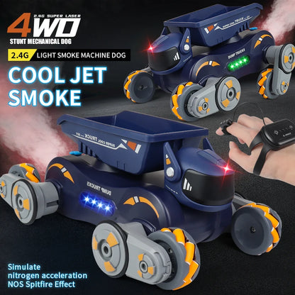 JJRC JC013P RC Robot Dog w/ Music Cool Lights Water Spray Swing Arms Stunt Car 2.4G 4WD RC Drift Car Remote Control Car Toys