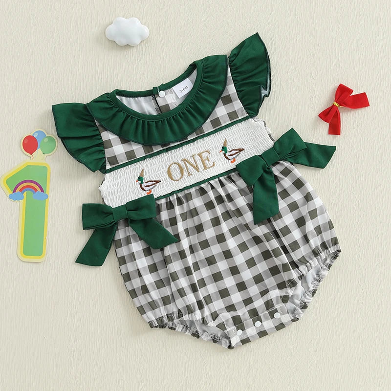EtherealBe Plaid Patchwork Romper for Infants