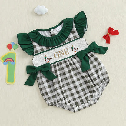 EtherealBe Plaid Patchwork Romper for Infants