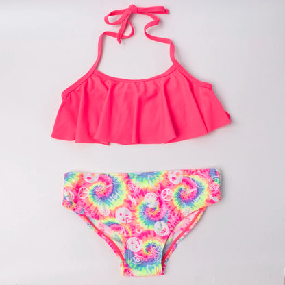 7-14Year Butterfly Print Child Bikini Set 2025 Girls Swimsuit Swimwear For Kids Summer Brazilian Teen Baby Swimming Suit Biquini