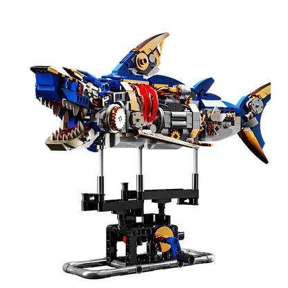 Shark Deep Sea Creature Building Kit Mechanical Shark Sea Creature Building Blocks Set Creative Gifts for Girls and Boys 687pcs