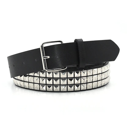 High Quality Rivet Belt Men&Women's Studded Fashion Versatile Belts Punk Rock With Pin Buckle Drop Decoration Black Hot Sale