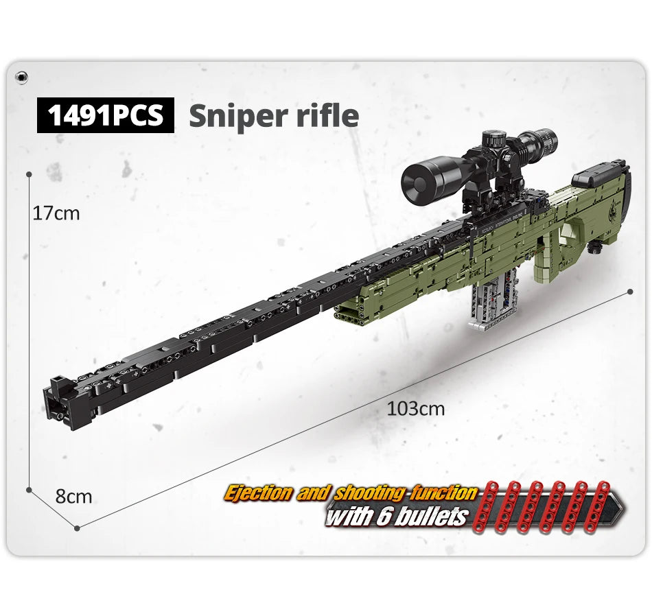 ZKZC WW2 Military Weapon Shotgun Sniper Rifle Assault Rifle Building Block City Police Pistol Brick Children Toys Gifts