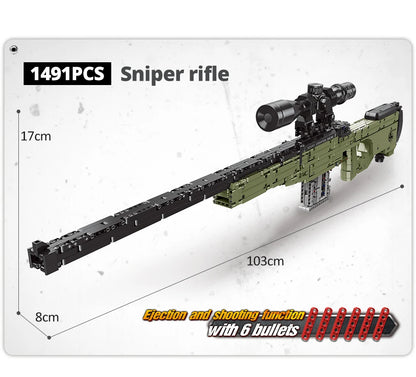 ZKZC WW2 Military Weapon Shotgun Sniper Rifle Assault Rifle Building Block City Police Pistol Brick Children Toys Gifts