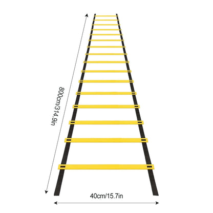 Agility Speed Ladder Nylon Straps Marking Discs Exerciser Resistance Drag Parachutes Sports Running Warm-Up Training Ladder Tool