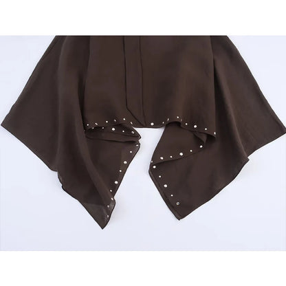 Women's Loose Cropped Cloak Jackets for Women 2025 Summer Rivet Scarf New In Cape Coats And Jackets Holiday Casual Poncho