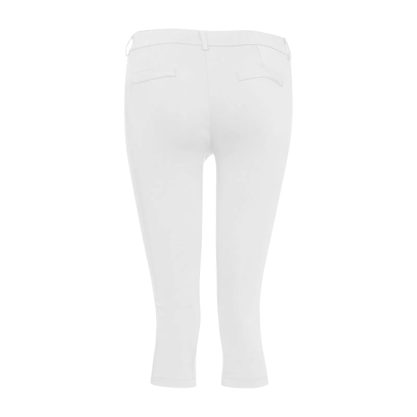Women's Slim Fit Casual Solid Color Button Pocket Capris For Women