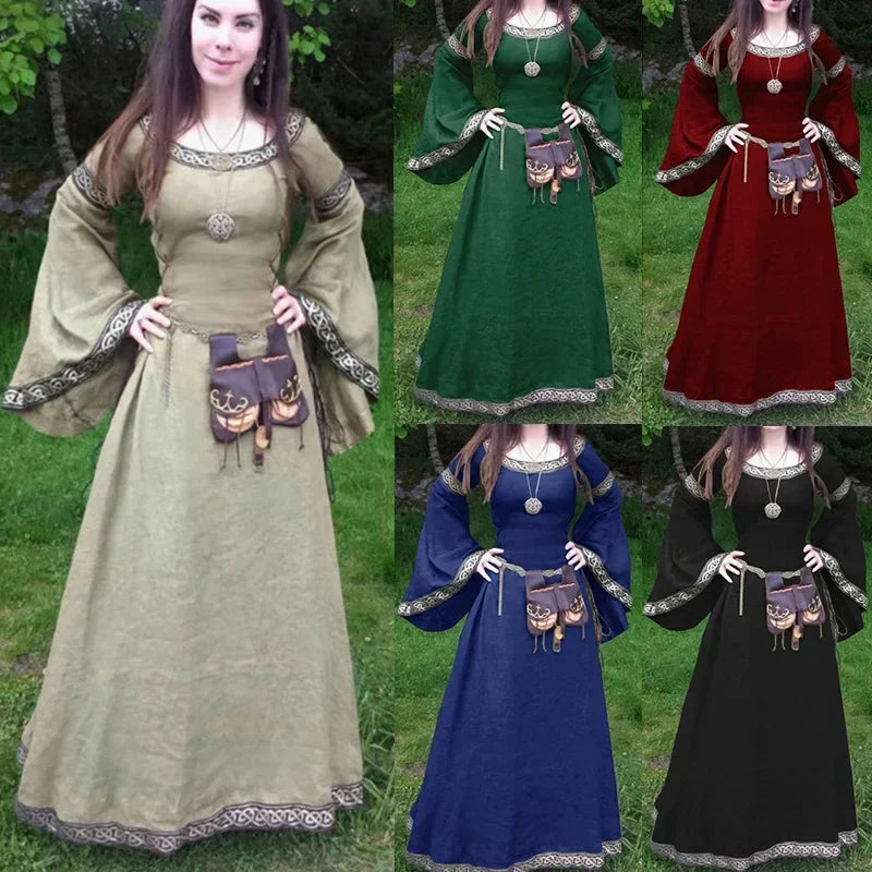Medieval Gothic Cosplay Costumes for Women Halloween Carnival Fancy Dress Up Party Performance Renaissance Disfraz Hombre
