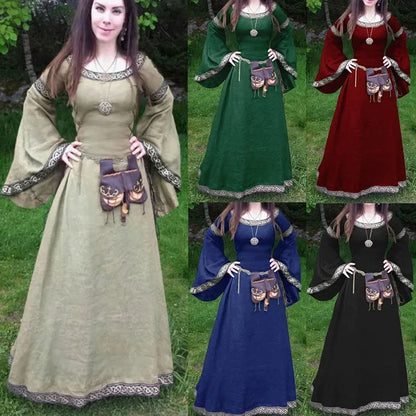 Medieval Gothic Cosplay Costumes for Women Halloween Carnival Fancy Dress Up Party Performance Renaissance Disfraz Hombre