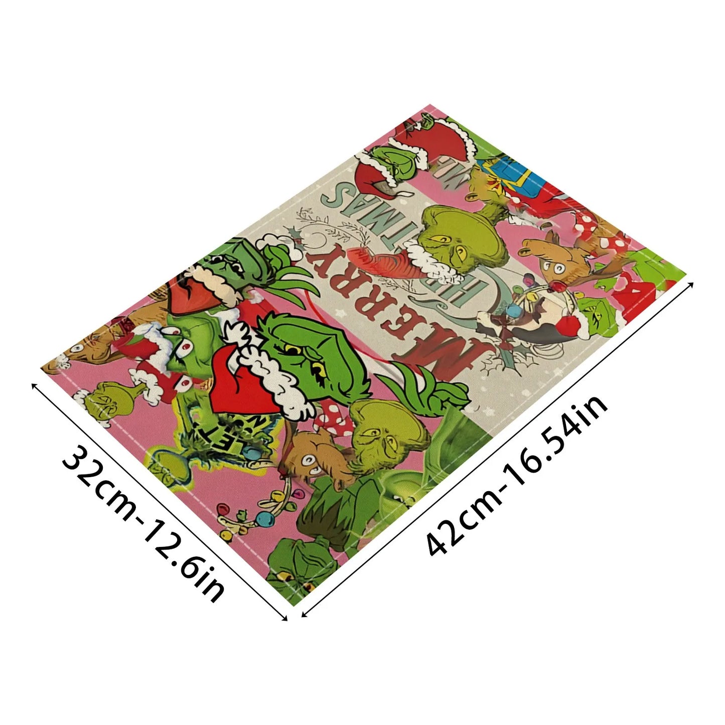 Christmas Grinch Holiday Decoration Christmas Placemat Home Kitchen Insulated Coaster Anti-Scalding Western Placemat