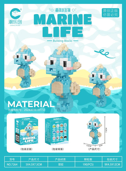 Marine Organism Micro Building Blocks Sea Turtle Killer Whale Beluga Walrus Penguin Mini Brick Figure Toys For Christmas Gift
