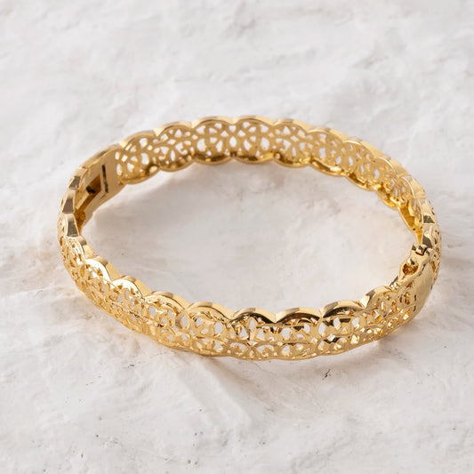 LUIZADA New Vintage Indian Women'S Bracelet African Wedding Luxury Gold Plated Bride Exquisite Lucky Bangle Jewelry