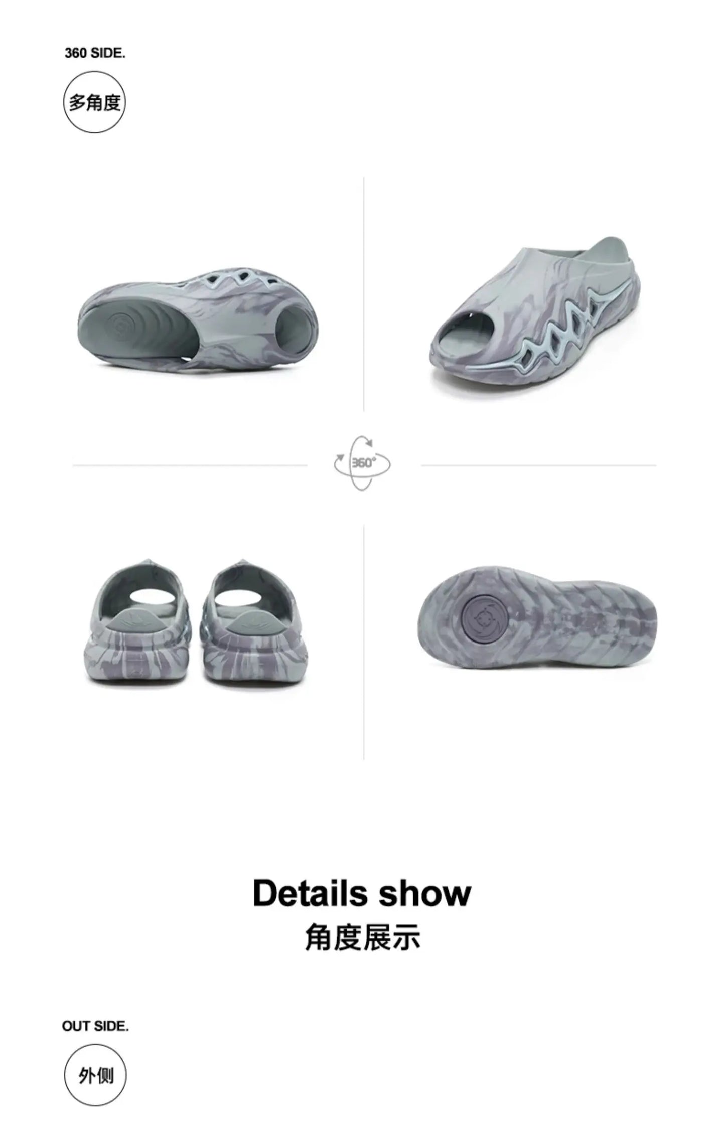 RIGORER Shark 3 Sports Slides: Post - Game Recovery, Summer Outdoor, Anti - Slip Basketball Sandals for Men & Women Z325160508