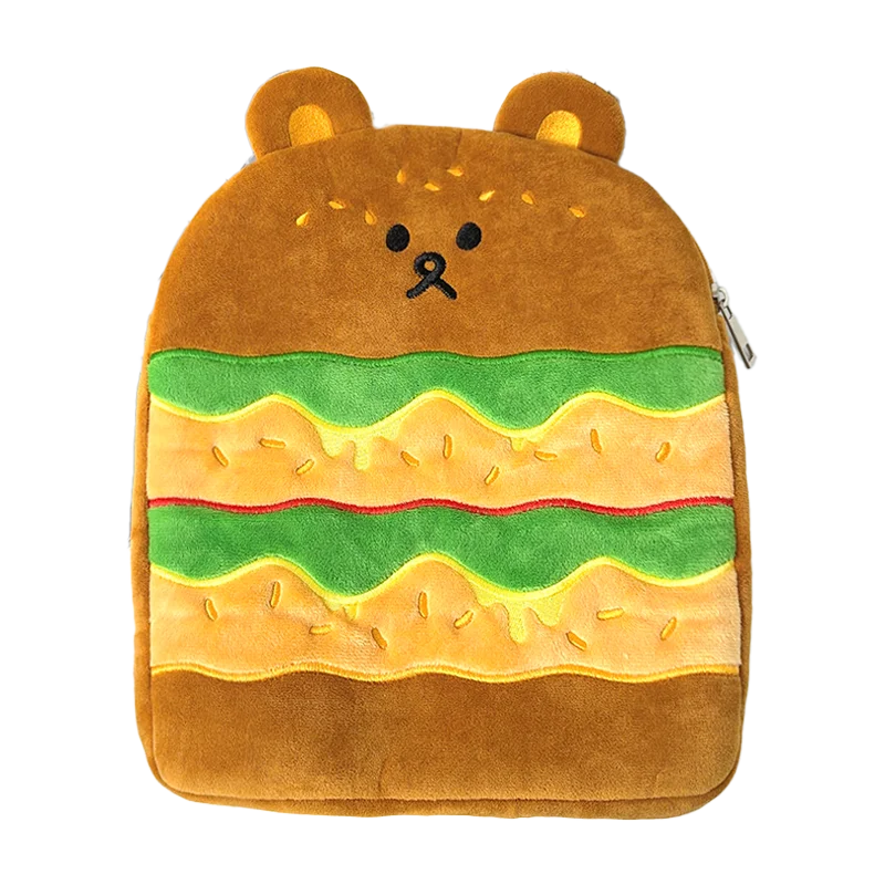 2024New HamBurger Cartoon Bear Ipad Case Tablet Bag 9 10 11 Inch Inner Tank Bag Girl Thickened Handheld iPad Storage Bags
