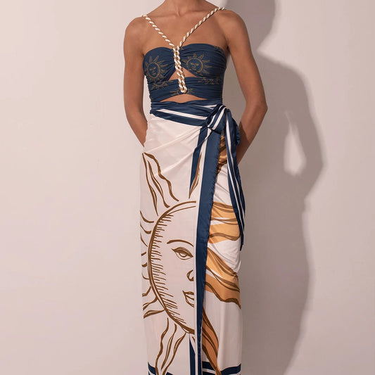 Fashion Women's Bikini Solid Color Printing One-Piece Strap 2024 Designer Trendy New Sexy Summer Beach Swimsuit